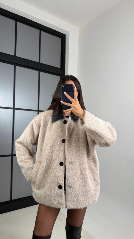 جكيت فرو قبة جلد