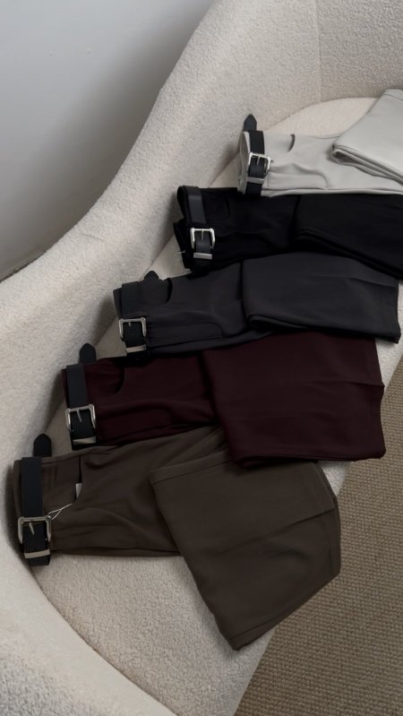 بنطلون رسمي مع قشاط بدون كسرات6665