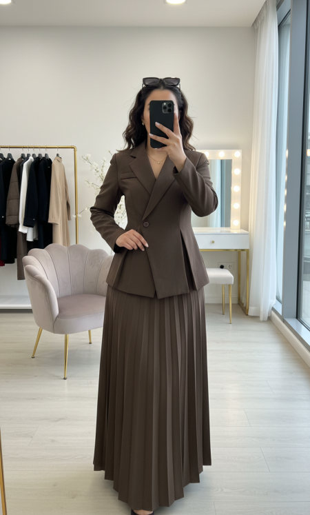 طقم رسمي تنورة 6160