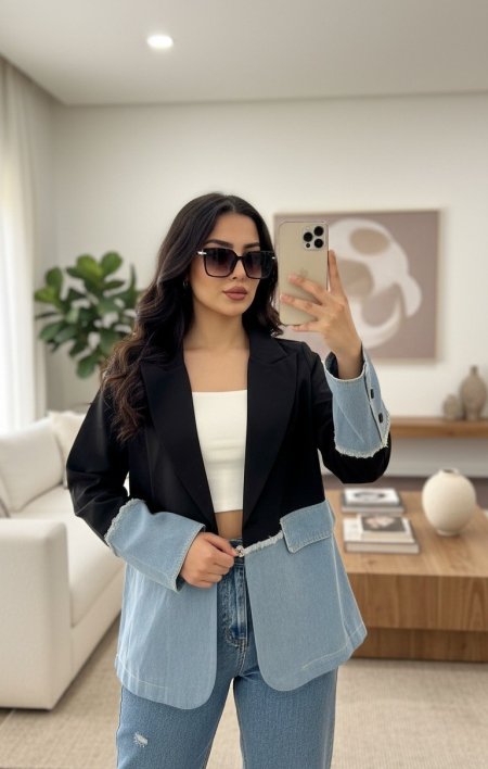 اسود مع جينز