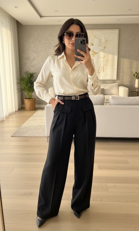 بنطلون رسمي مع قشاط 969-2