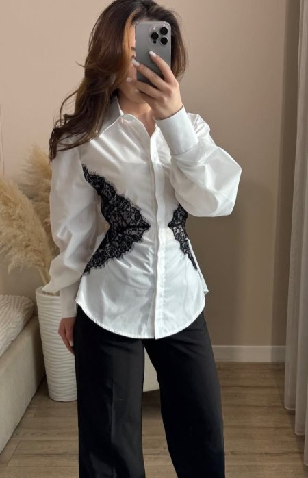 قميص مع دانتيل 13031