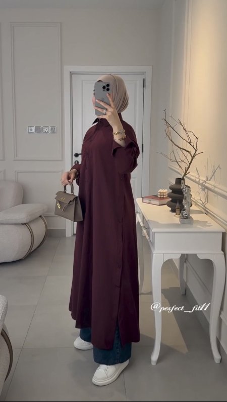 قميص طويل زرار ع الجنب 8252