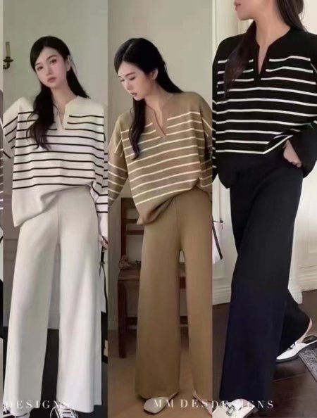 طقم تريكو مخطط0032