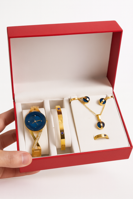 طقم ازرق وذهبي كارتير