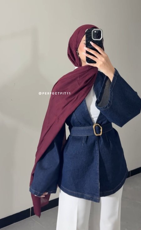 جكيت جينز مع حزام