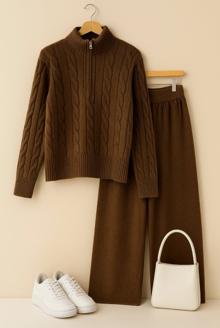 طقم صوف ناعم سحاب 1221