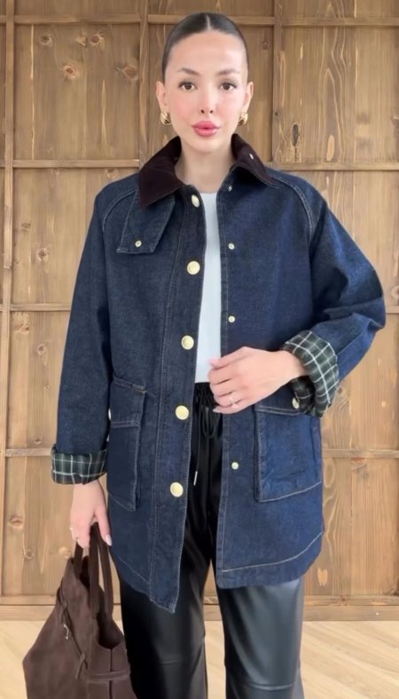 جكيت جينز قبة بني 2059