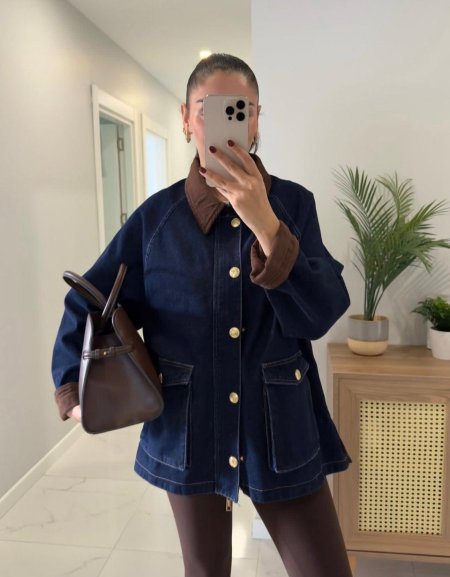 جكيت جينز قبة بني 2059